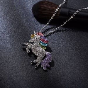NWT/925 Silver Cubic Zirconia Unicorn Necklace